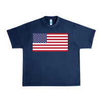 Navy american flag Urban Heavy Tee - linhVisuals