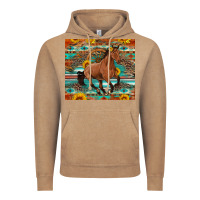 Vintage Coffee galloping horse aztec sunflower Vintage Hoodie - Artiststas