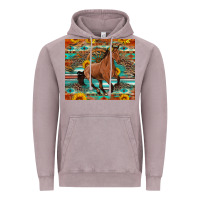 Vintage Zinc galloping horse aztec sunflower Vintage Hoodie - Artiststas