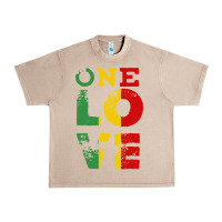 French Oak one love rasta reggae Urban Heavy Tee - linhVisuals