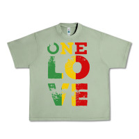 Oil Green one love rasta reggae Urban Heavy Tee - linhVisuals