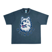 Midnight Navy HUSKIES Urban Heavy Tee - linhVisuals