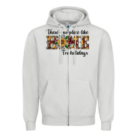Dove Grey there's no place like home for holidays Zipper Hoodie - RanaPortraitStore