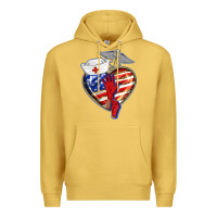 Antique Gold patriotic nurse love Premium Hoodie - BarkalooDesign