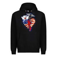 Black patriotic nurse love Premium Hoodie - BarkalooDesign