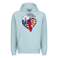 Blue Mist patriotic nurse love Premium Hoodie - BarkalooDesign