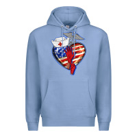 Colony Blue patriotic nurse love Premium Hoodie - BarkalooDesign