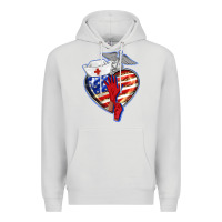 Dove Grey patriotic nurse love Premium Hoodie - BarkalooDesign