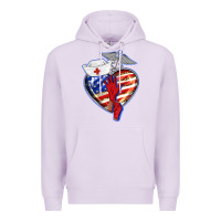 Lilac patriotic nurse love Premium Hoodie - BarkalooDesign