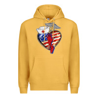 Mustard patriotic nurse love Premium Hoodie - BarkalooDesign