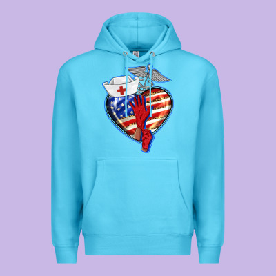 Patriotic Nurse Love Premium Hoodie Designed By Barkaloodesign