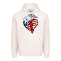 Pale Pink patriotic nurse love Premium Hoodie - BarkalooDesign