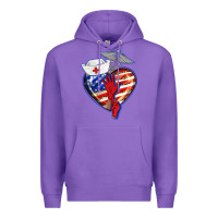 Purple patriotic nurse love Premium Hoodie - BarkalooDesign