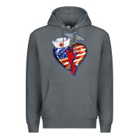 Rock patriotic nurse love Premium Hoodie - BarkalooDesign
