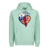 Seafoam patriotic nurse love Premium Hoodie - BarkalooDesign