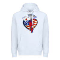White patriotic nurse love Premium Hoodie - BarkalooDesign