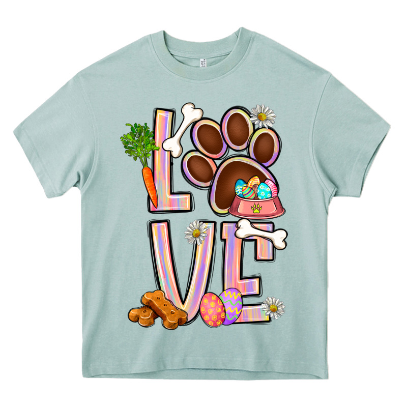 Tie Dye Easter Love Dog Paw Heavy Core Tee by BundleAndBundleShop | Teevron