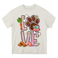 Cream Tie dye easter love dog paw Heavy Core Tee - BundleAndBundleShop