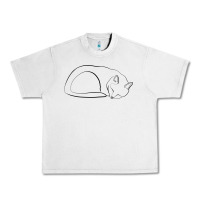 Lunar Rock Sleeping Cat Line Art Urban Heavy Tee - linhVisuals