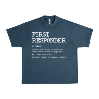 Midnight Navy first responder  definition design Urban Heavy Tee - linhVisuals