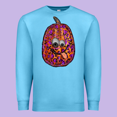 Watercolor Pumpkin Leopard Premium Sweatshirt Designed By Ranaportraitstore