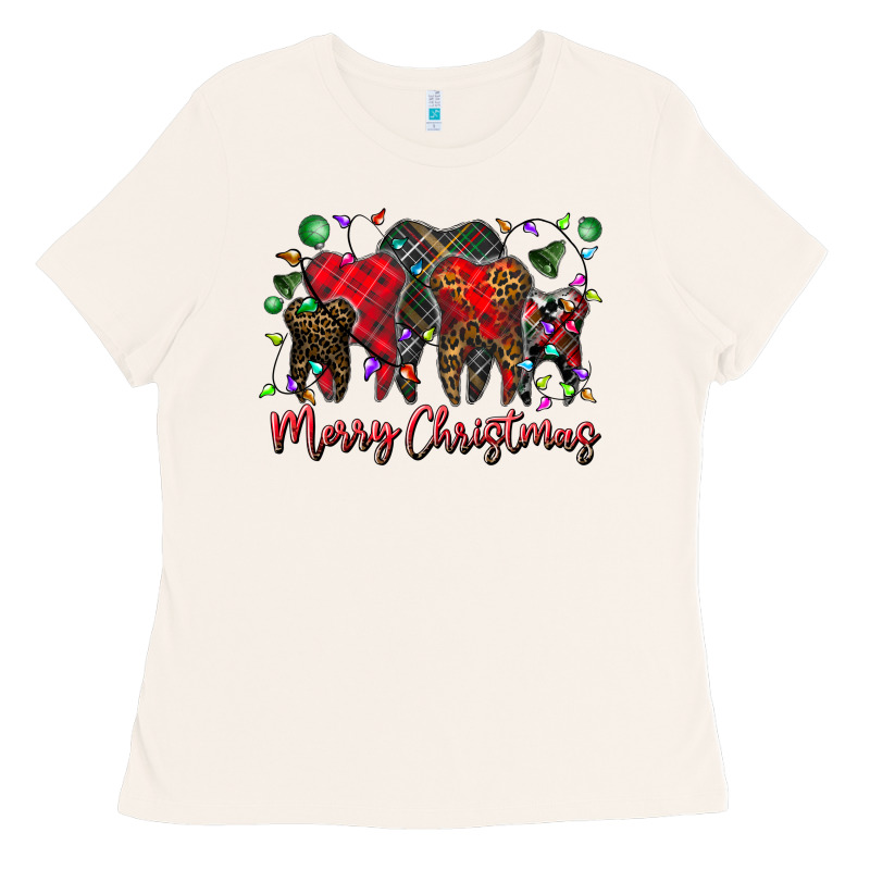 Merry Christmas Teeth Ladies Tee by CowhideDigitalArt | Teevron