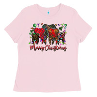 Bubblegum Pink merry Christmas teeth Ladies Tee - CowhideDigitalArt