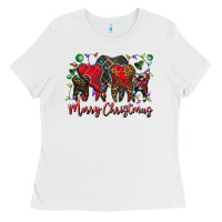 White merry Christmas teeth Ladies Tee - CowhideDigitalArt