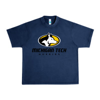 Navy michigan tech Urban Heavy Tee - linhVisuals
