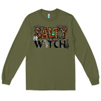 Army Green salty witch Long Sleeve Tee - CowhideDigitalArt