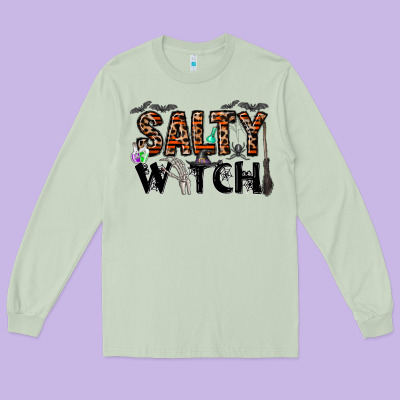 Salty Witch Long Sleeve Tee Designed By Cowhidedigitalart