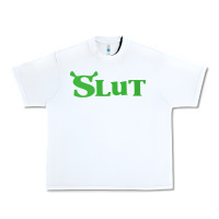 White SHREK SLUT GREEN SHIRT Urban Heavy Tee - linhVisuals