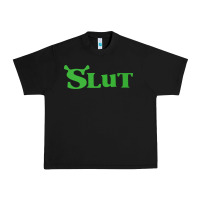 Black SHREK SLUT GREEN SHIRT Urban Heavy Tee - linhVisuals