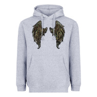 Heather Grey leopard camouflage wings Heavyweight Hoodie - RanaPortraitStore