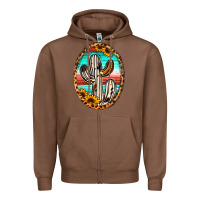 Chestnut Western Cactus Zipper Hoodie - Jasminsmagicworld