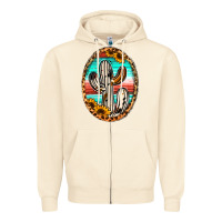 Sandshell Western Cactus Zipper Hoodie - Jasminsmagicworld