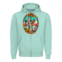 Seafoam Western Cactus Zipper Hoodie - Jasminsmagicworld