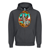 Smoke Western Cactus Zipper Hoodie - Jasminsmagicworld