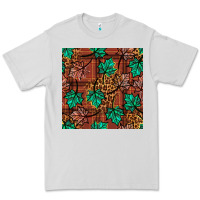 Dove Grey fall leaves seamless pattern Premium Tee - BundleAndBundleShop