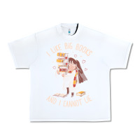 White i like big books Urban Heavy Tee - linhVisuals