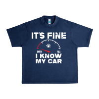 Navy Empty gas gauge it’s fine i know my car low fuel joke Urban Heavy Tee - linhVisuals