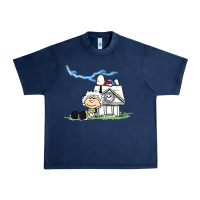 Navy back to the peanuts Urban Heavy Tee - linhVisuals