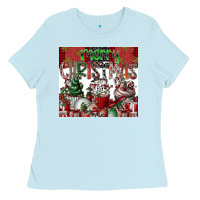 Baby Blue merry Christmas Ladies Tee - CowhideDigitalArt