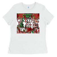 White merry Christmas Ladies Tee - CowhideDigitalArt