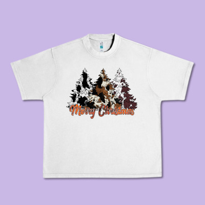 Merry Christmas Cowhide Trees Urban Heavy Tee Designed By Cowhidedigitalart