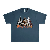 Midnight Navy merry christmas cowhide trees Urban Heavy Tee - CowhideDigitalArt