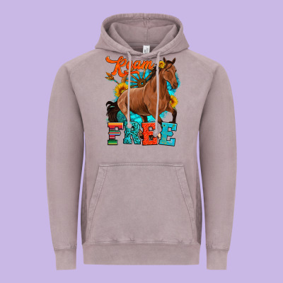 Roam Free Galloping Vintage Hoodie Designed By Artiststas