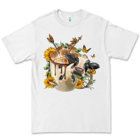 White Black And White Cow Coffee Premium Tee - FaDigitalArtStudio