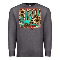 Charcoal Heather virgo turquoise cowhide Premium Sweatshirt - RanaPortraitStore