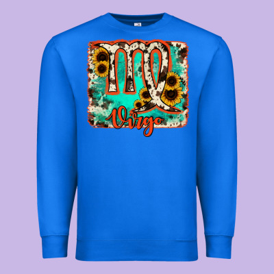 Virgo Turquoise Cowhide Premium Sweatshirt Designed By Ranaportraitstore
